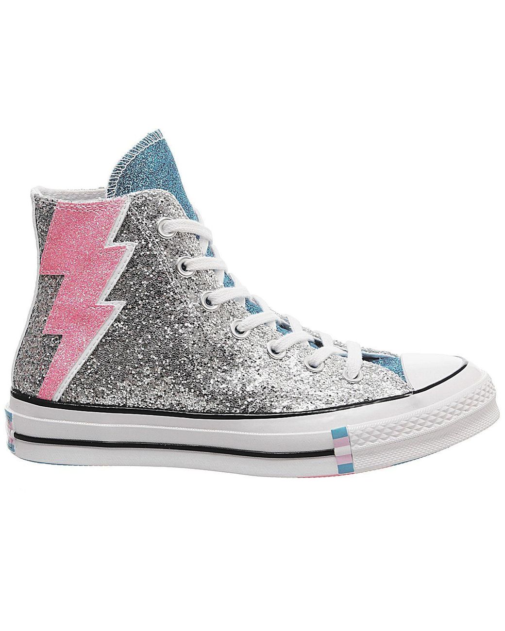 blue and silver glitter converse