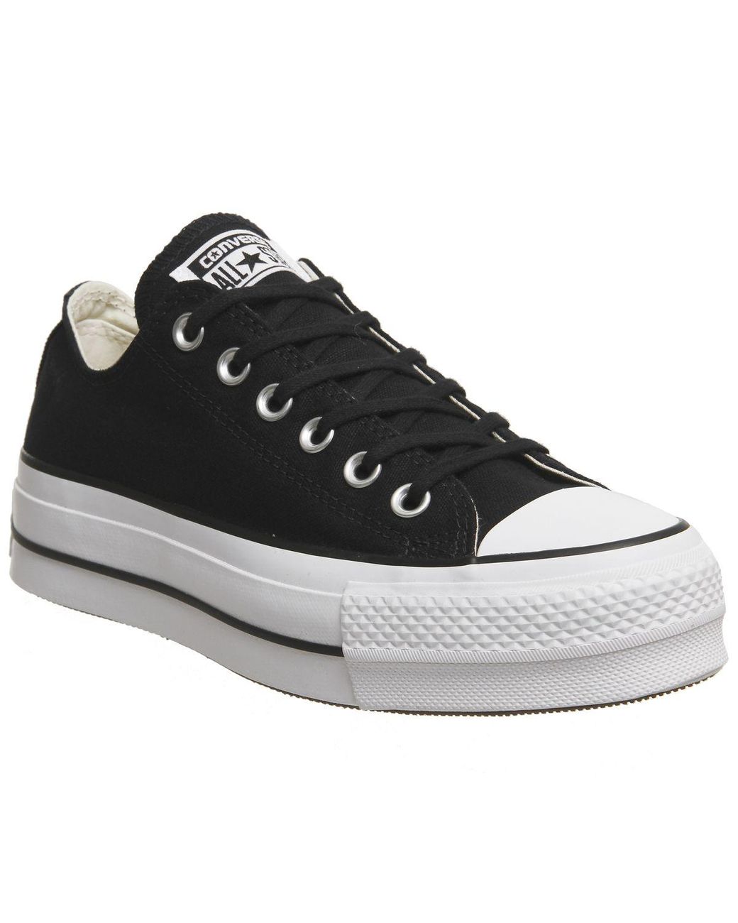 Converse All Star Low Platform Trainers in Black Black White (Black) - Save 9% - Lyst