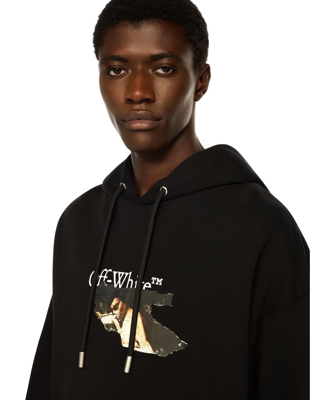 Off-White c/o Virgil Abloh Black Paint Arrow Skate Hoodie for men