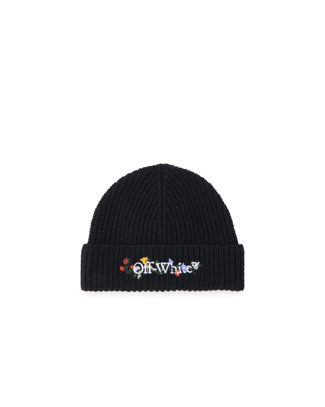 Off-White c/o Virgil Abloh Black Floral Embroidered Beanie
