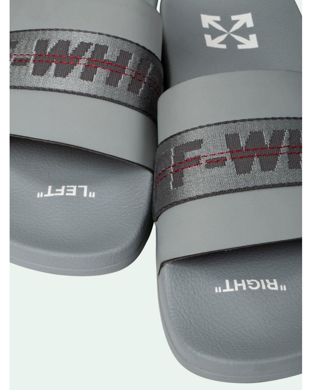 Off-White c/o Virgil Abloh Off Stamp Logo-appliquéd Rubber Sliders in Gray  for Men | Lyst