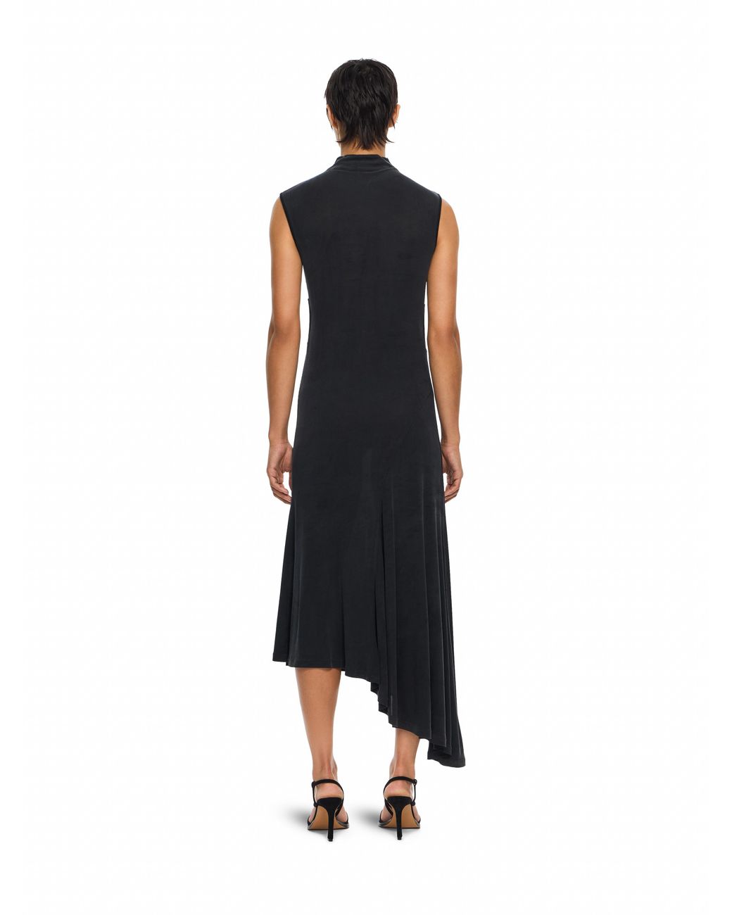 Off-White c/o Virgil Abloh Blue Cupro Rib Meteor Asymmetric Dress