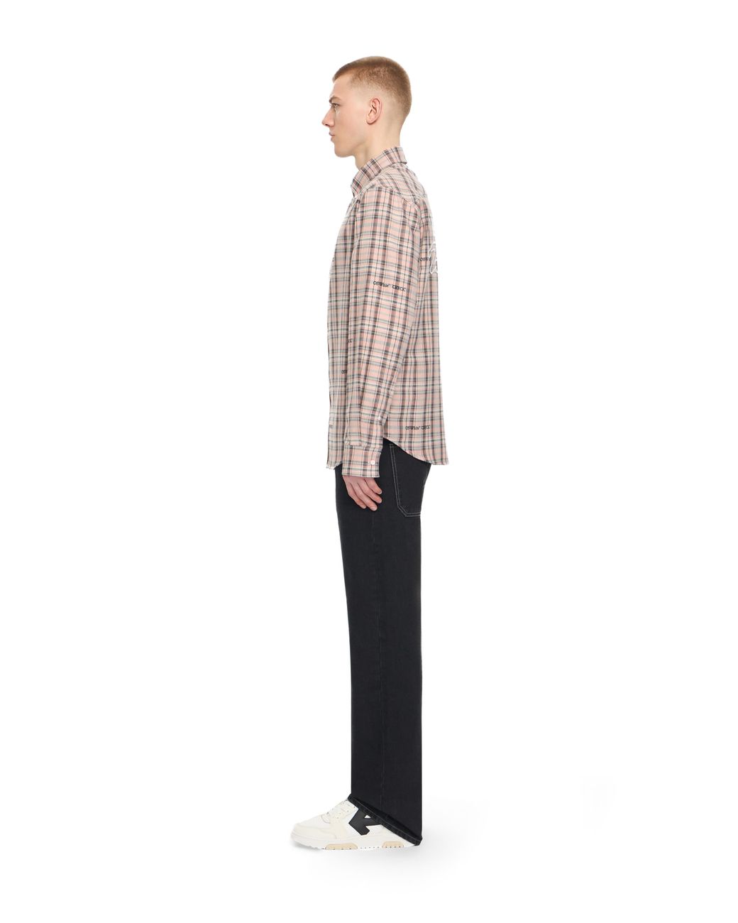 Off-White c/o Virgil Abloh Pink Marker Check Flannel Shirt for men
