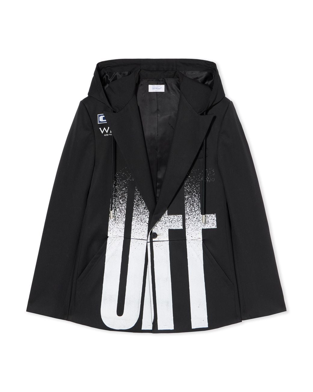 Off-White c/o Virgil Abloh Black Big Off Gradient Wool Hood Jacket for men