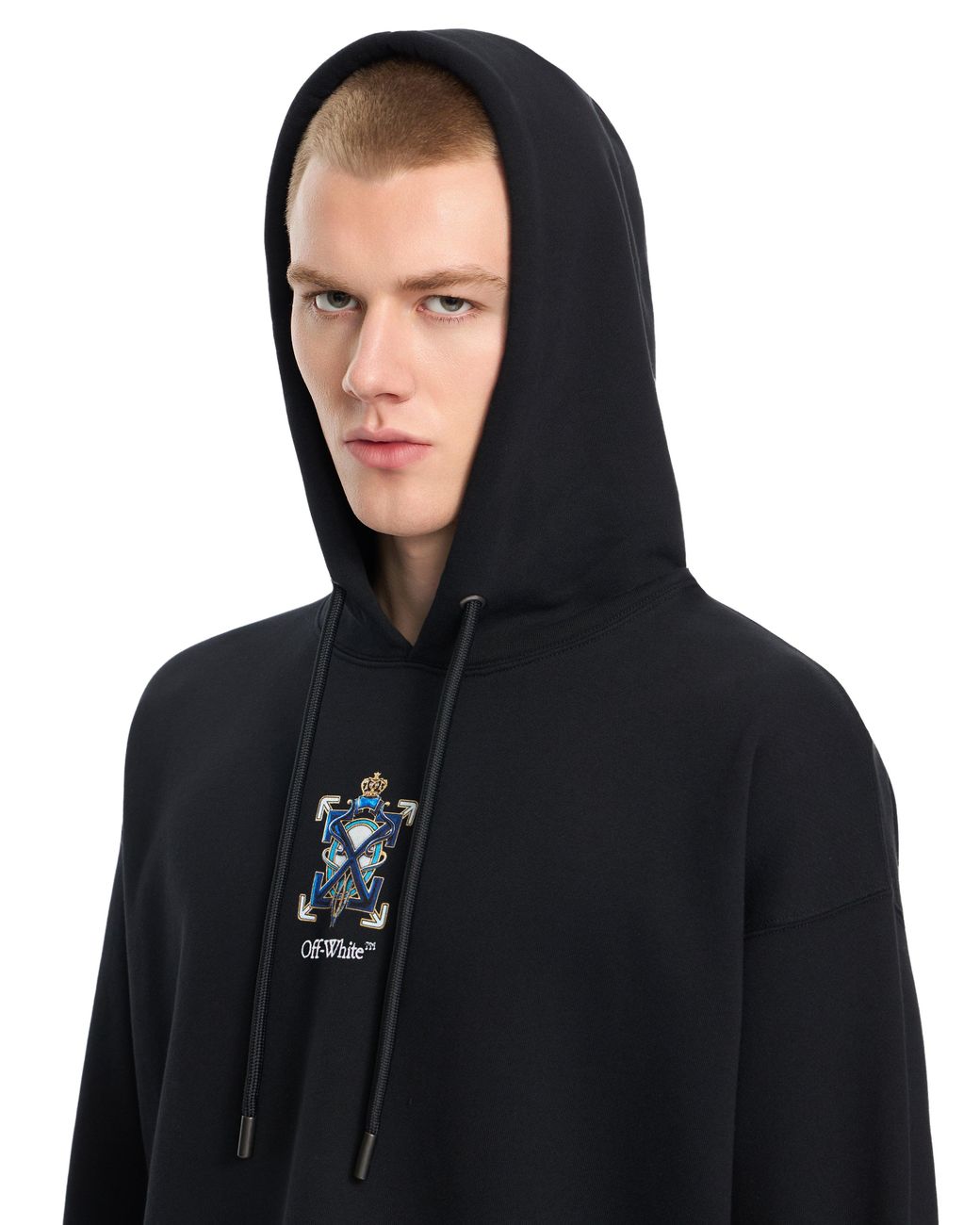Off-White c/o Virgil Abloh Black Jewel Arrow Loose Hoodie for men