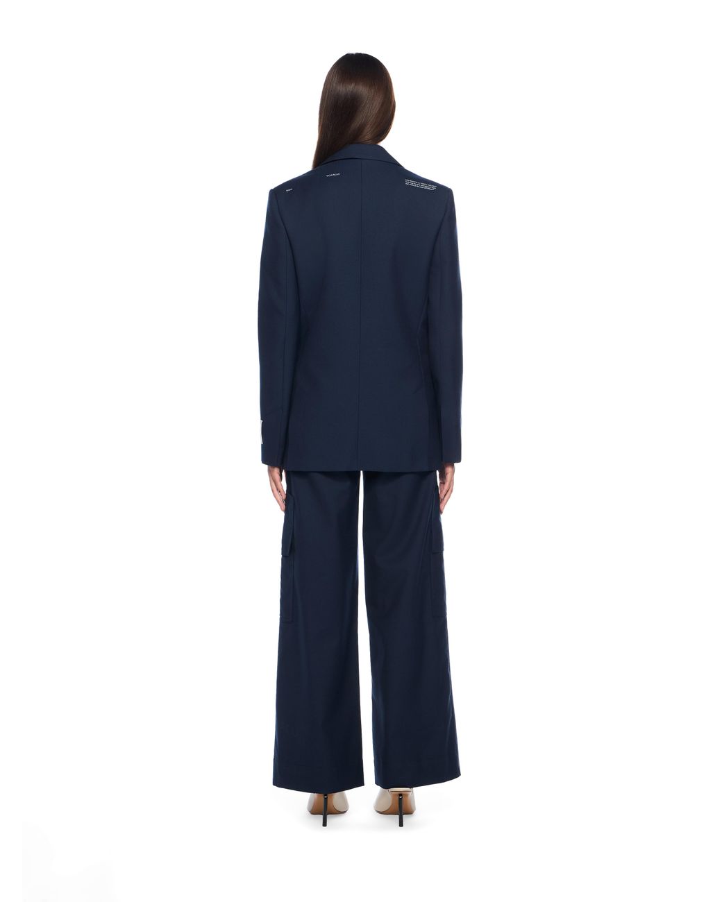 Off-White c/o Virgil Abloh Blue Gabardine Label Tomboy Blazer