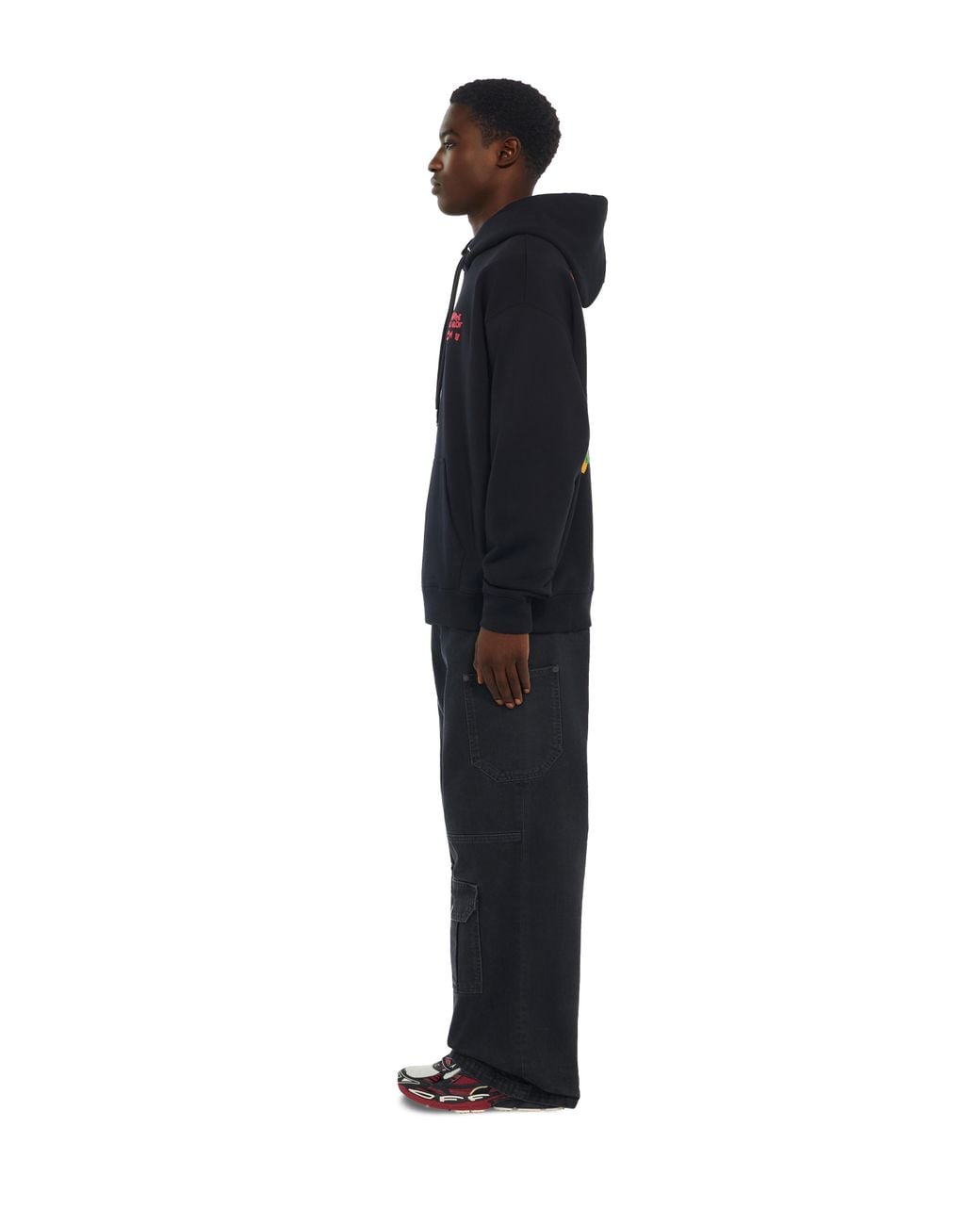 Off-White c/o Virgil Abloh Black Miles Davis Arrow Trumpet Skate Hoodie for men