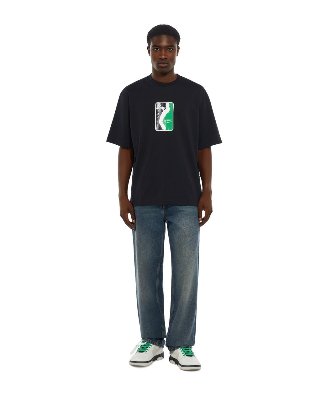 Off-White c/o Virgil Abloh Black Miles Davis League Skate T-Shirt for men