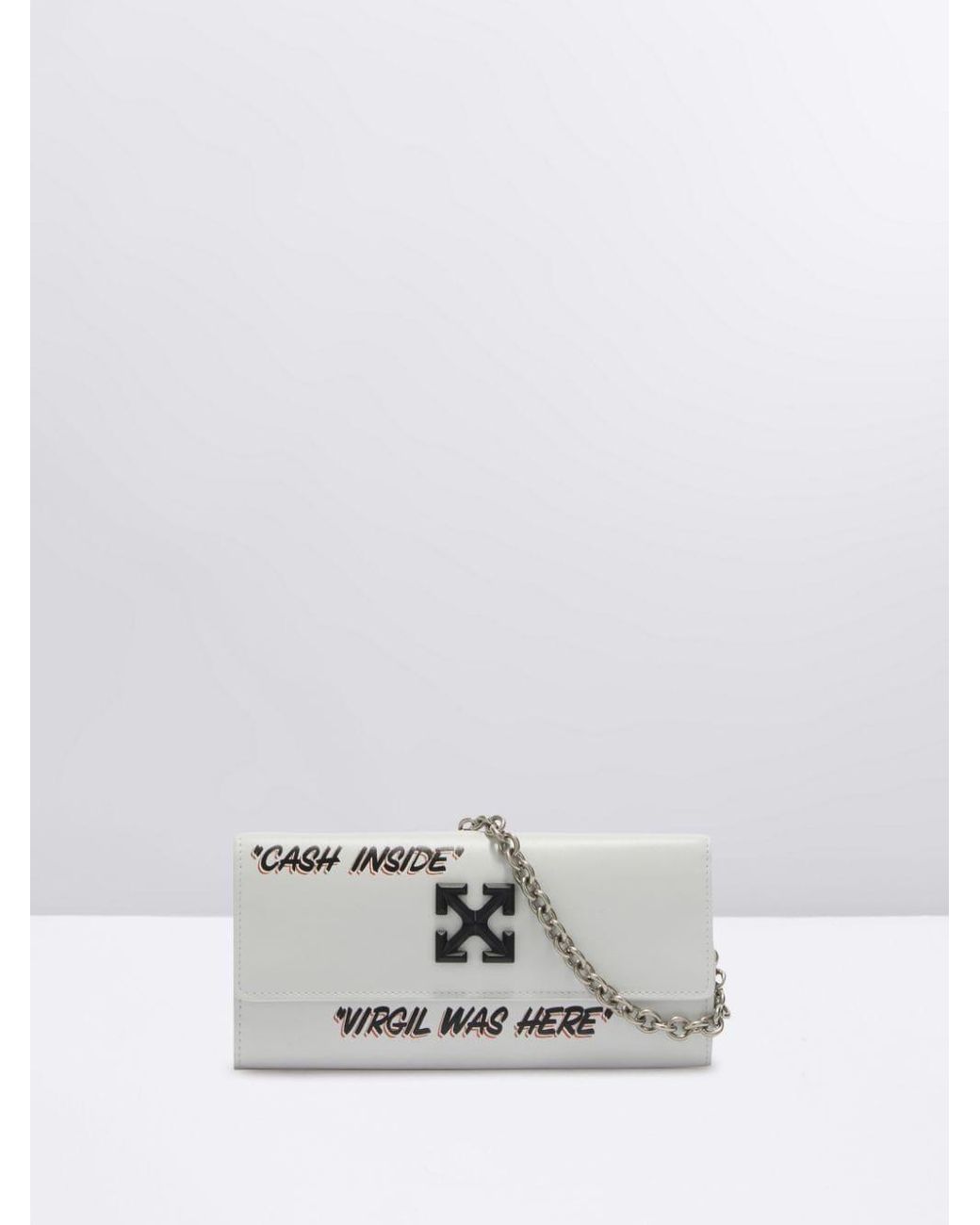 Off-White c/o Virgil Abloh Jitney Wallet On Chain Quote in White | Lyst