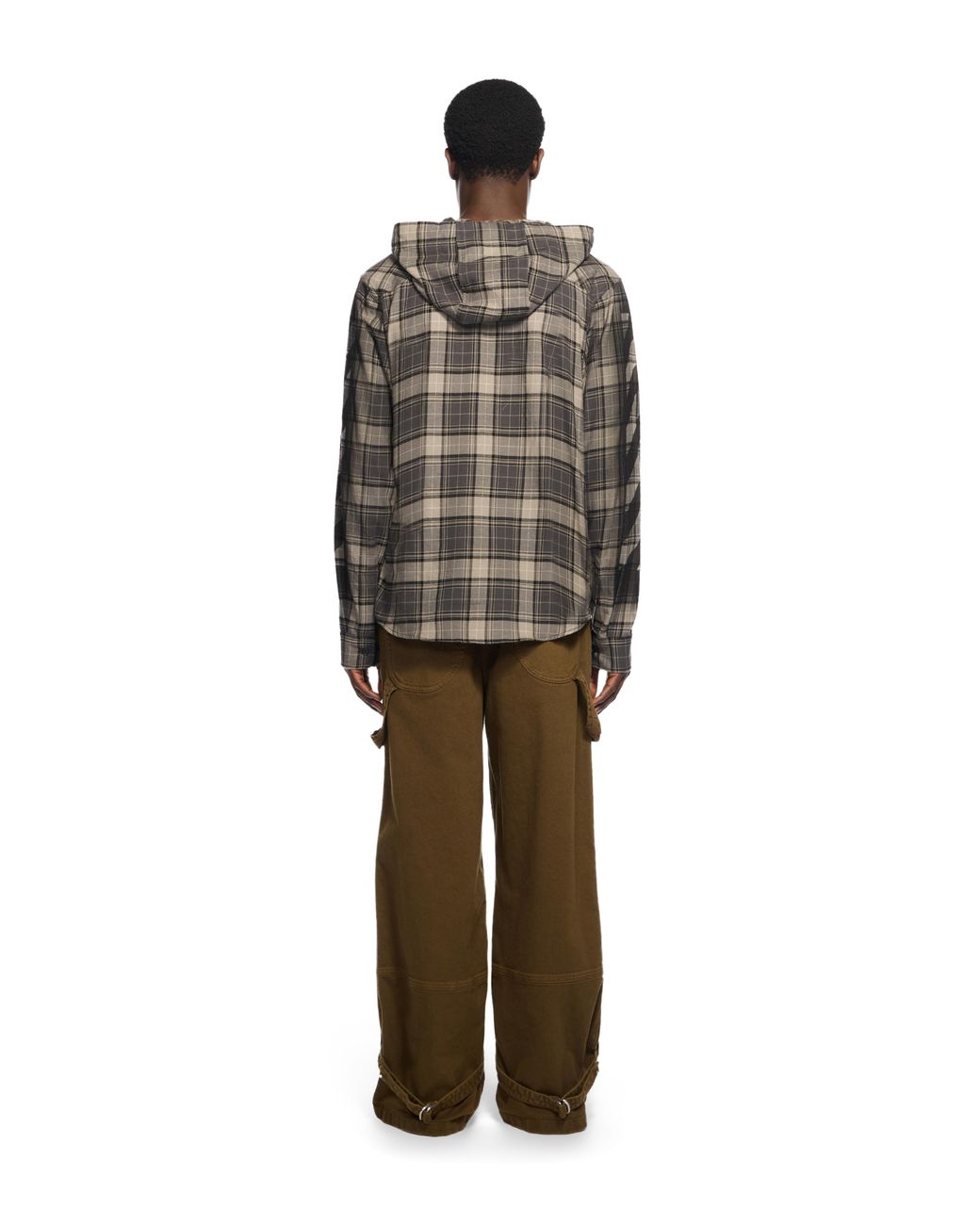 Off-White c/o Virgil Abloh Gray Spray Diagonal Hooded Shirt for men