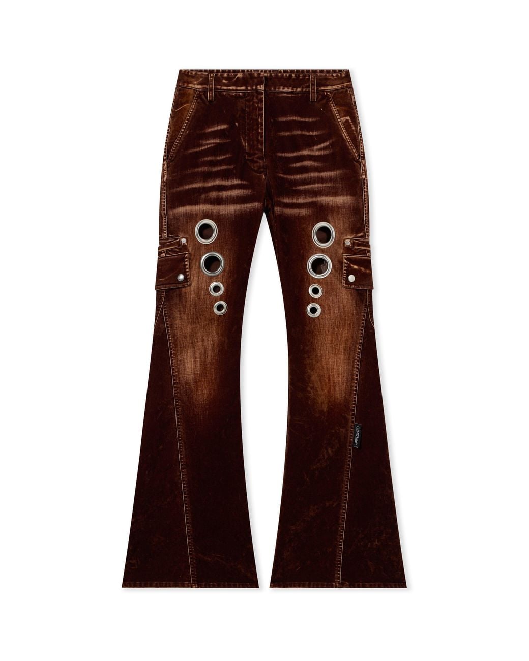 Off-White c/o Virgil Abloh Brown Eyelet Flock Cargo Pants
