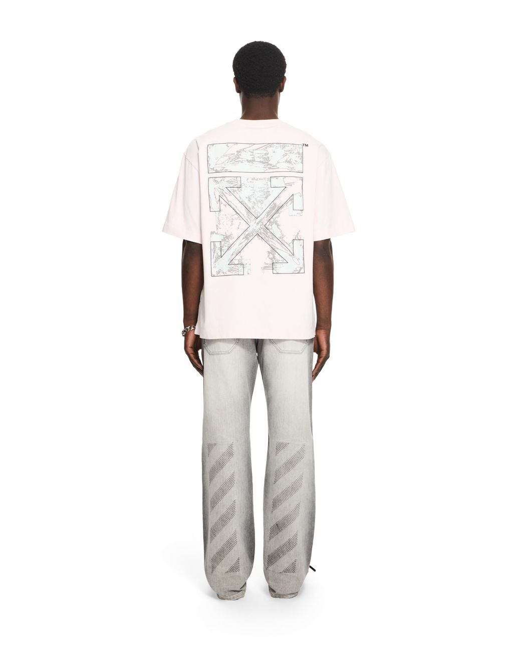 Off-White c/o Virgil Abloh White Paint Arrow Skate T-Shirt for men