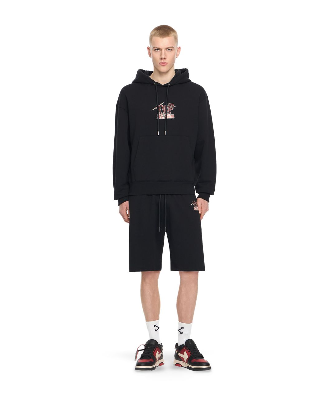 Off-White c/o Virgil Abloh Black Off- C/O Ac Milan Skate Sweatshorts for men