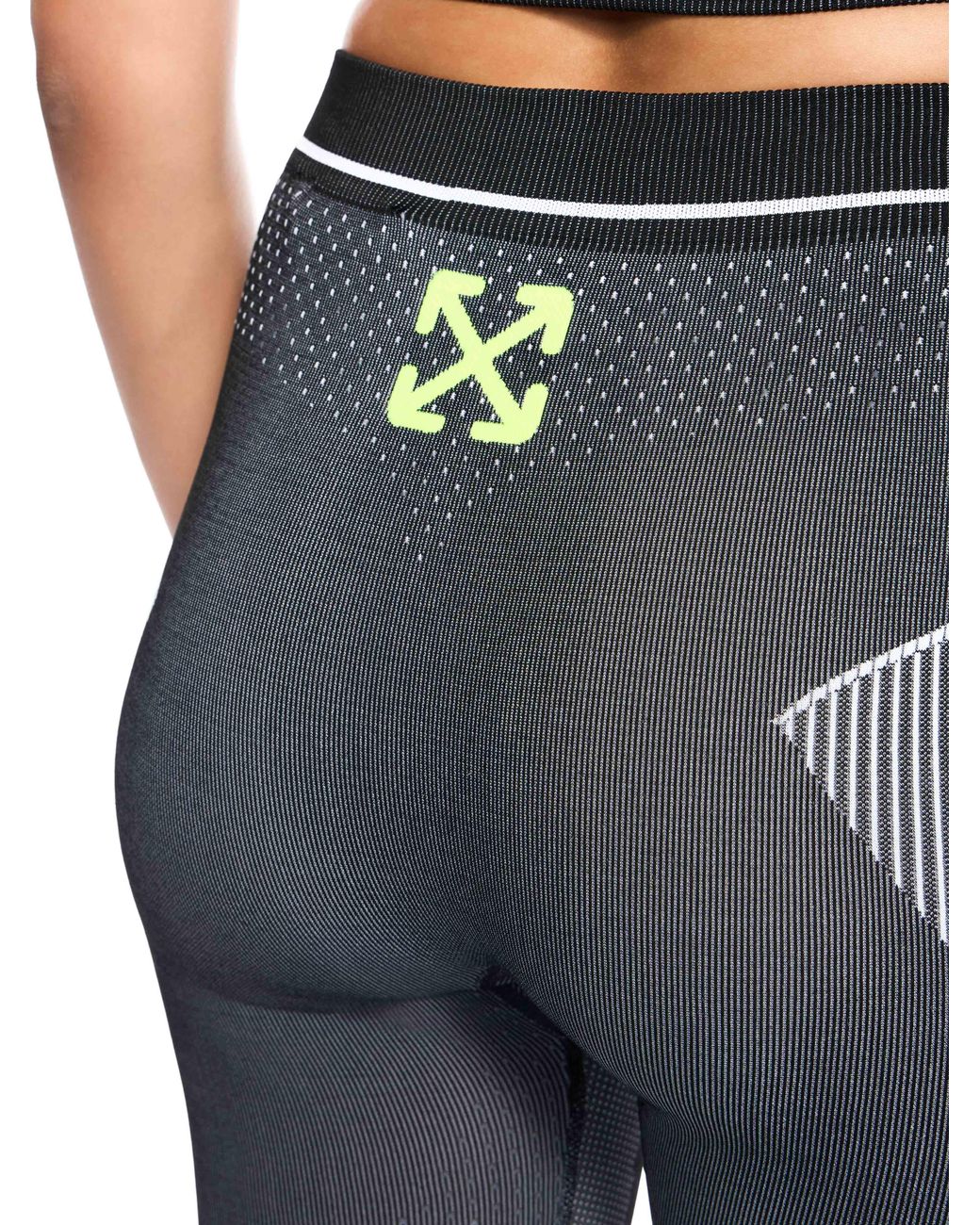 Off-White c/o Virgil Abloh Gray Race Logo Arrow Seamless Leggings
