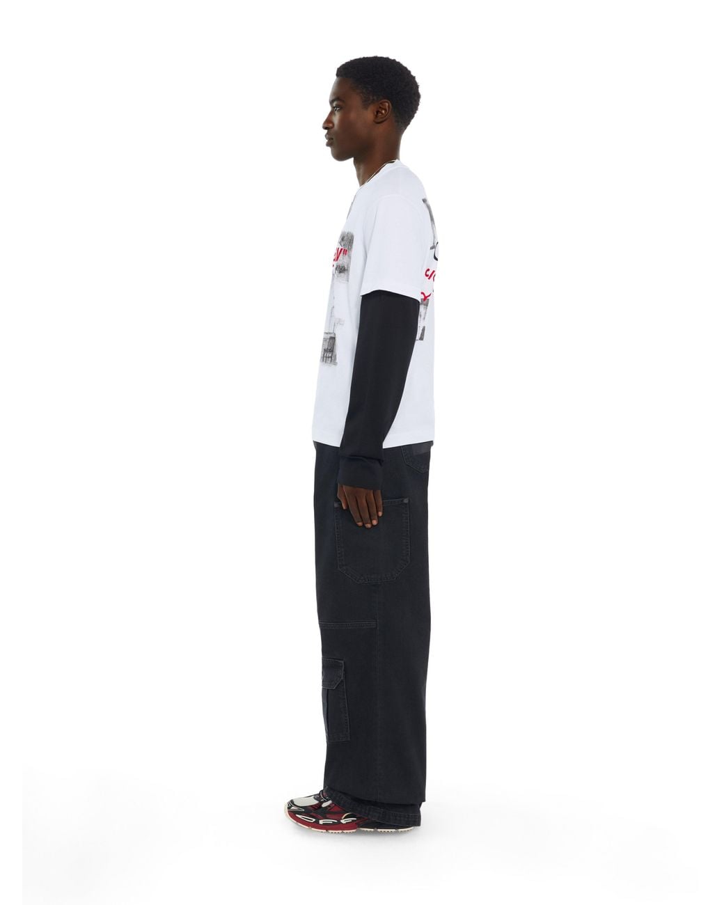 Off-White c/o Virgil Abloh White Miles Davis Yesternow Double Sleeve Regular Long Sleeve T-Shirt for men
