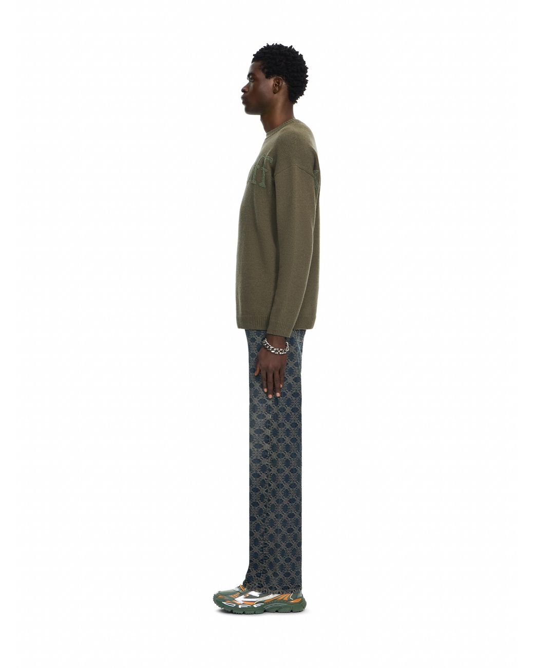 Off-White c/o Virgil Abloh Green Bookish Shared Knit Crewneck for men