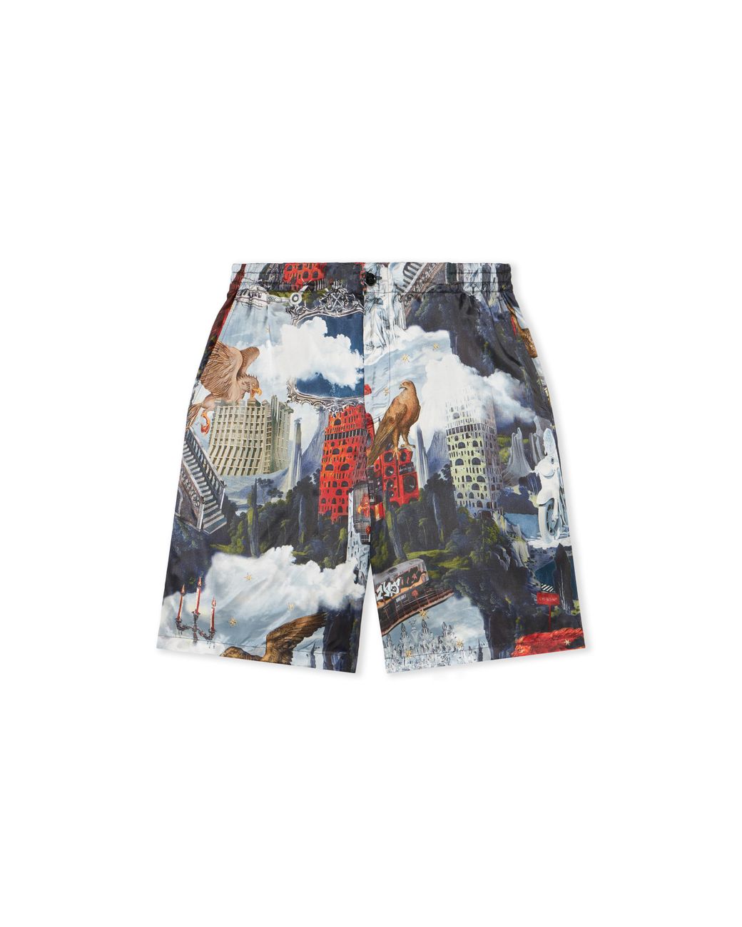 Off-White c/o Virgil Abloh White World Paint Viscose Bowling Shorts for men