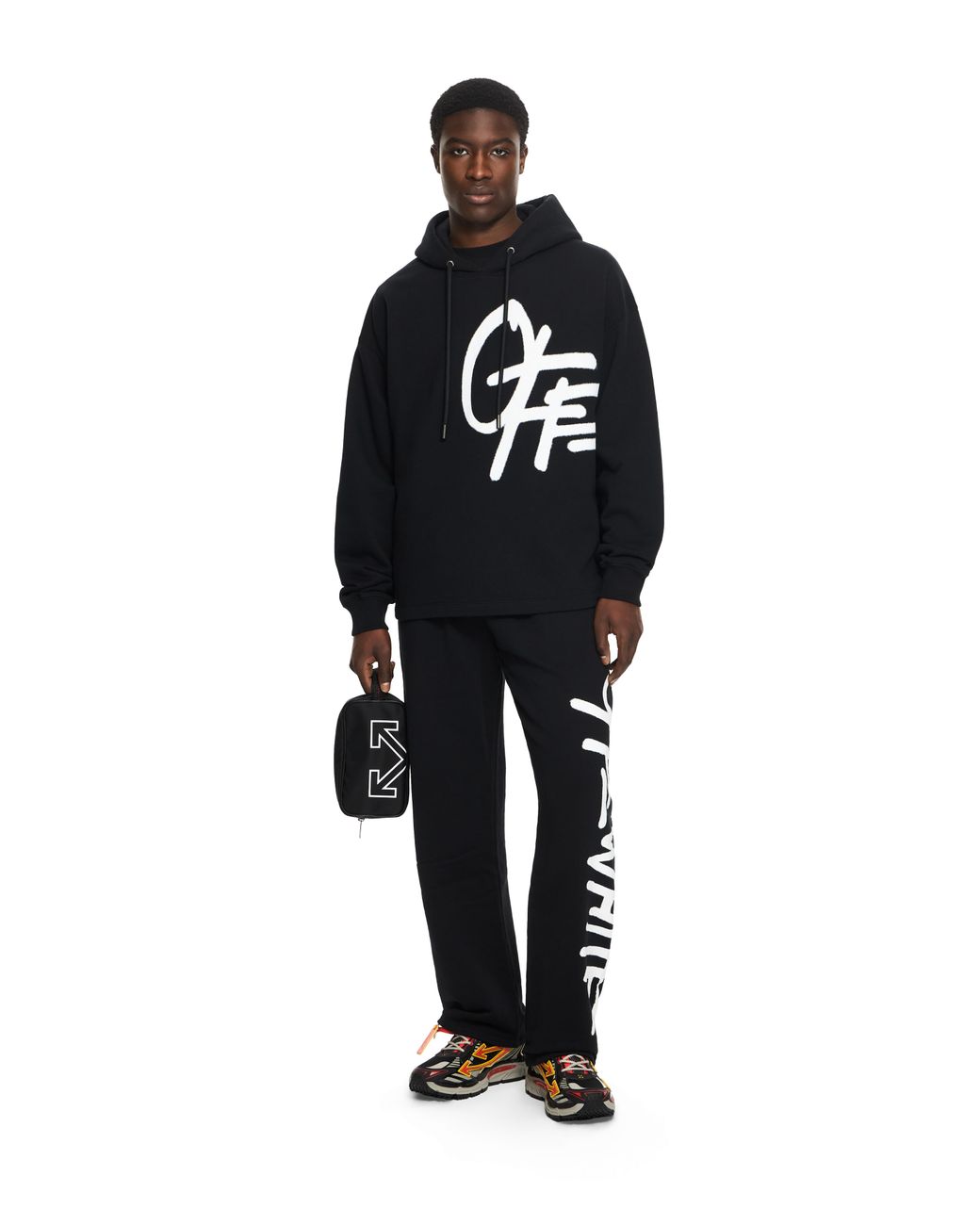 Off-White c/o Virgil Abloh Black Spray Logo Sweatpant for men