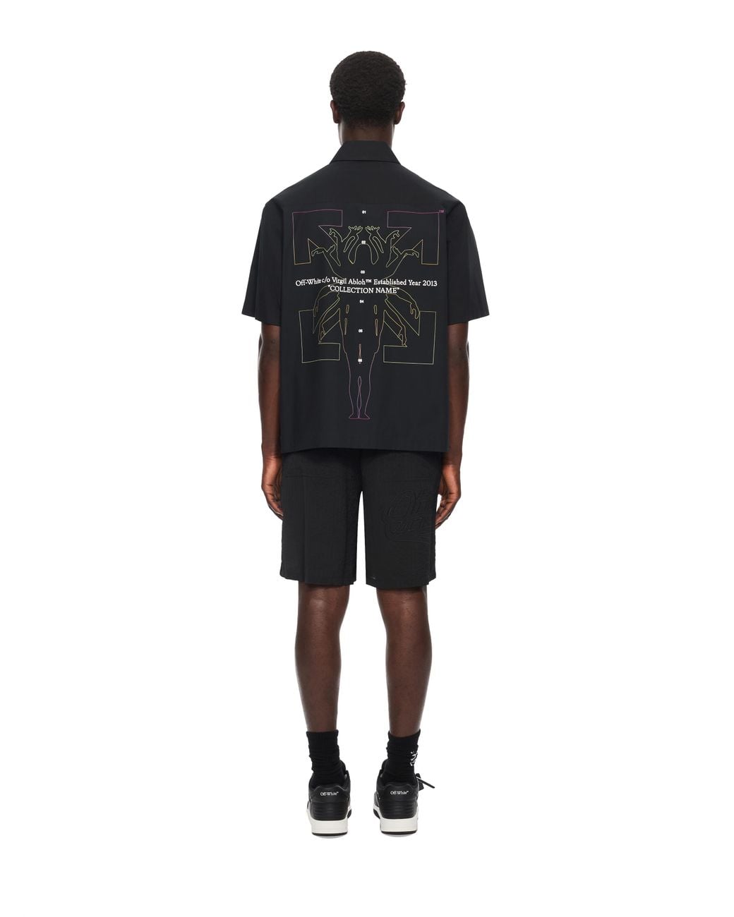 Off-White c/o Virgil Abloh Black Chakra Arrow Poplin Slim Bowling Shirt for men