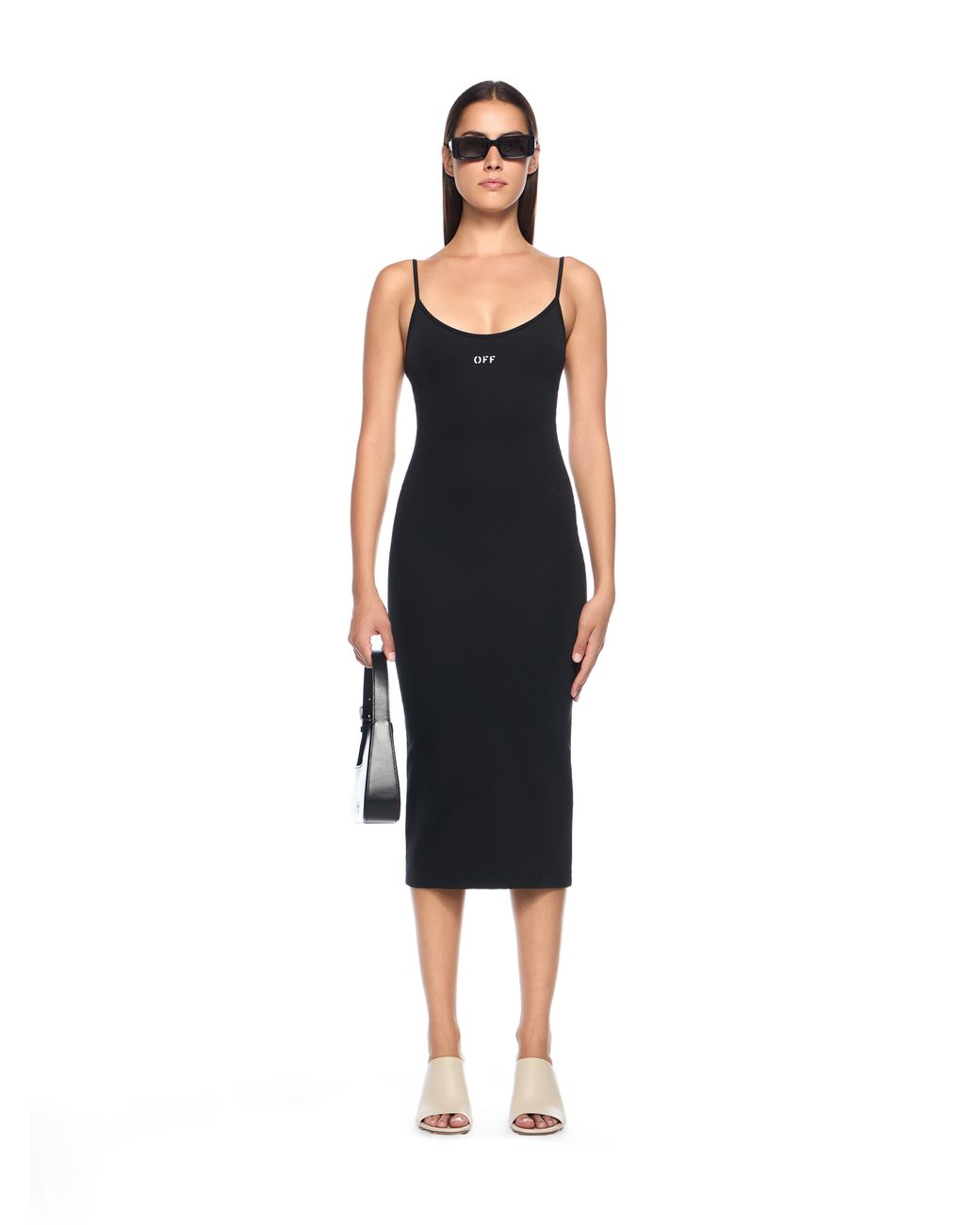 Off-White c/o Virgil Abloh Black Sleek Strappy Midi Dress