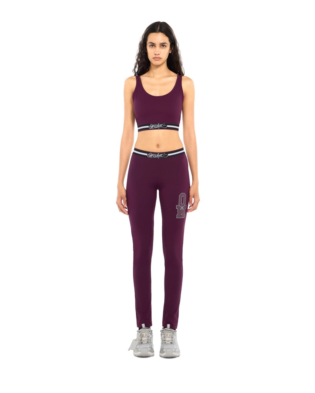 Off-White c/o Virgil Abloh Purple College Band Crop Top