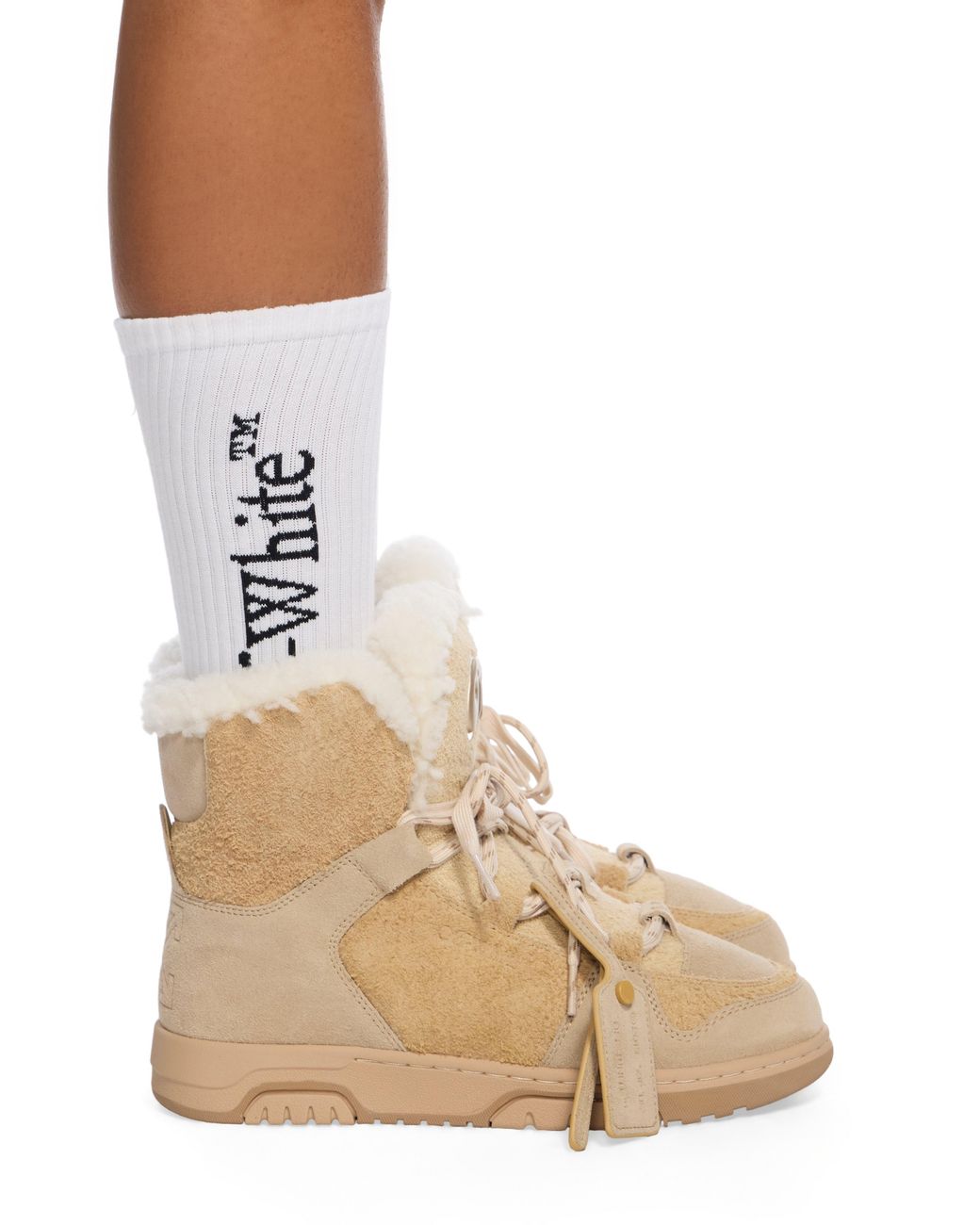 Off-White c/o Virgil Abloh Natural Shearling Winter Boot