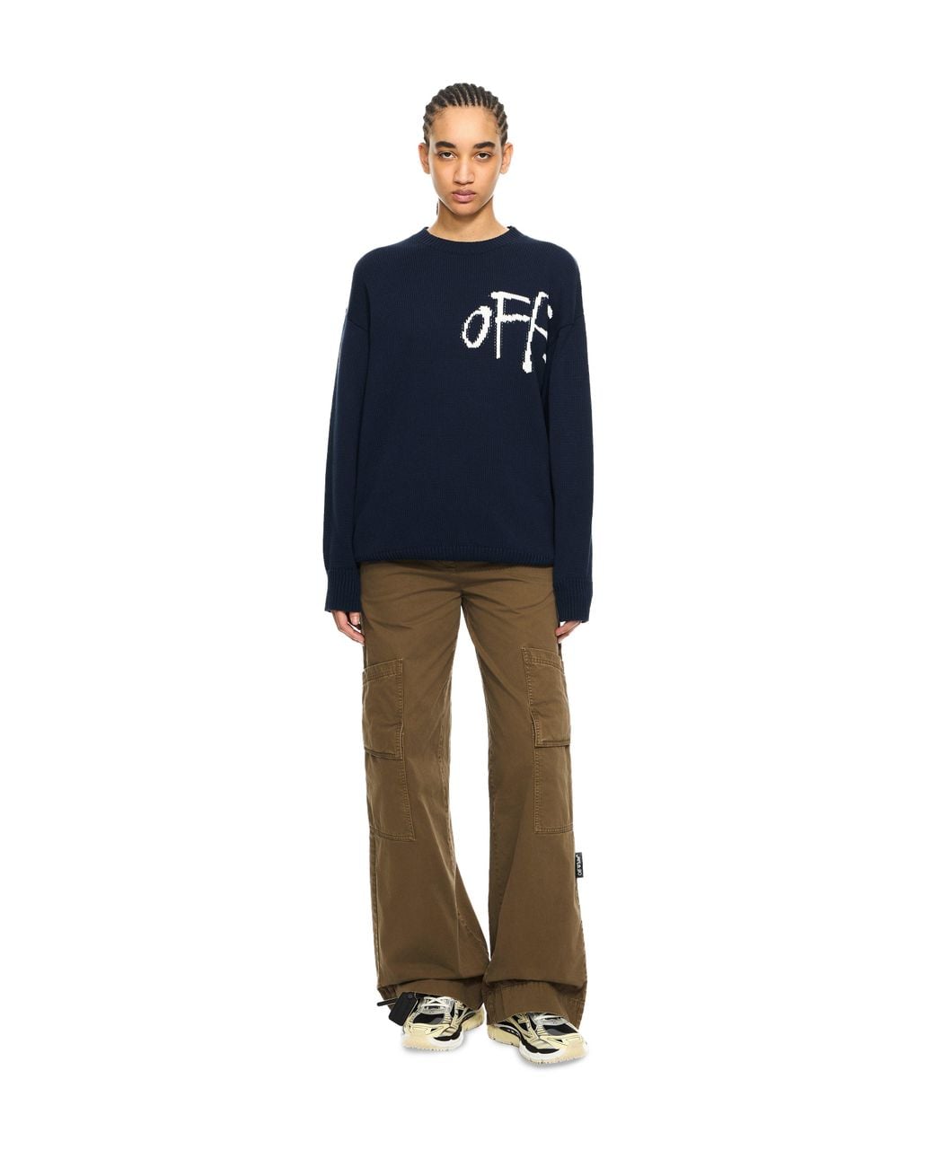 Off-White c/o Virgil Abloh Blue Bookish Shared Knit Crewneck