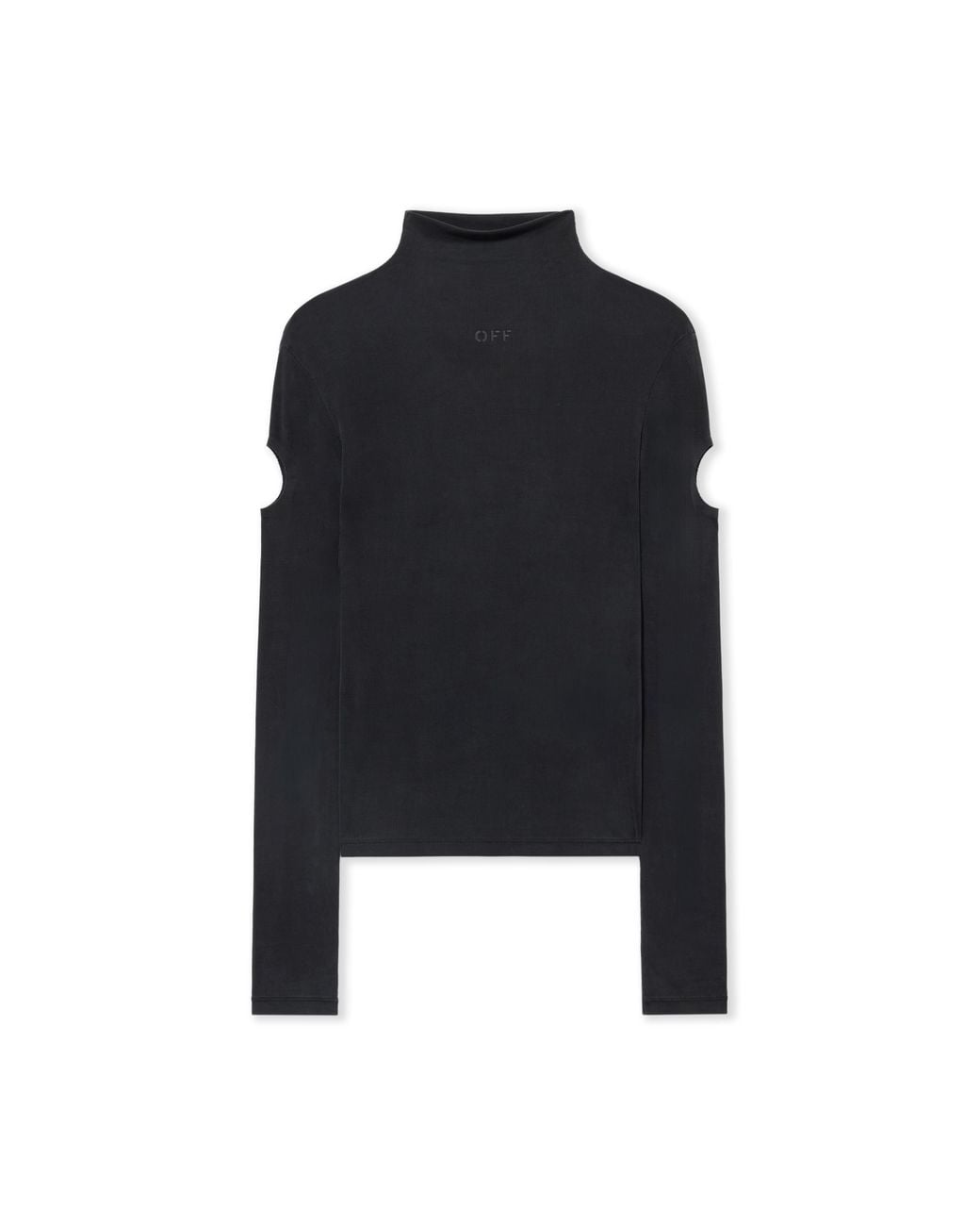 Off-White c/o Virgil Abloh Black Cupro Rib Meteor Long Sleeve Top