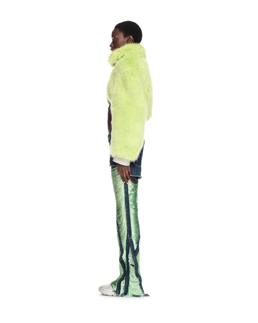 Off-White c/o Virgil Abloh Green Shredded Denim Pants