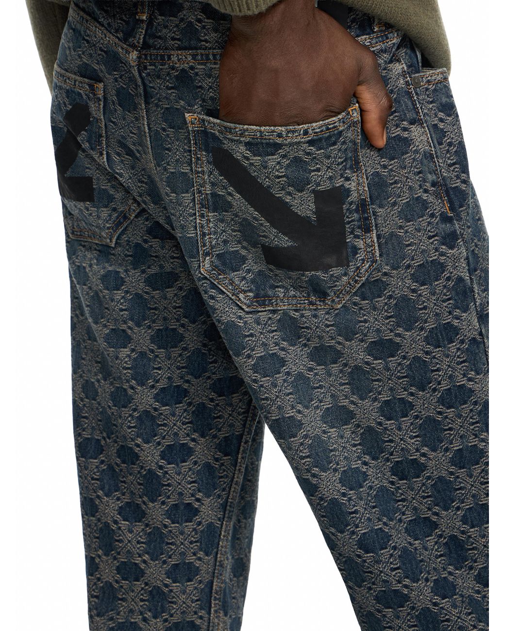 Off-White c/o Virgil Abloh Blue Arrow Monogram Slim Jeans for men