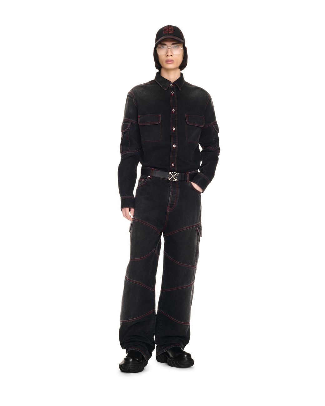 Off-White c/o Virgil Abloh Black Script Samurai Den Shirt for men