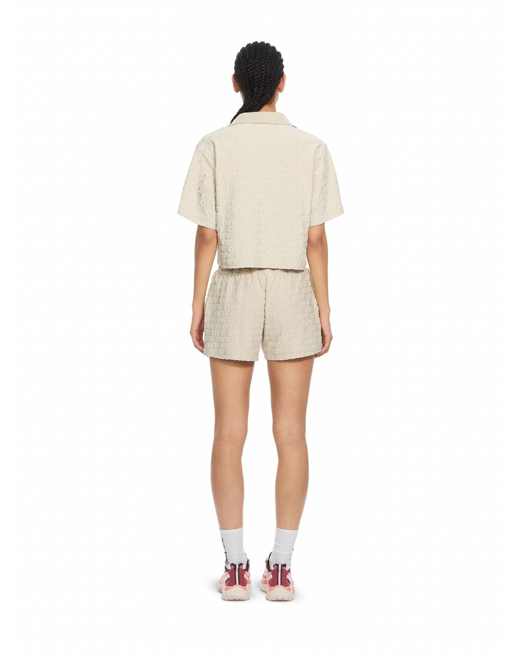 Off-White c/o Virgil Abloh Natural Terry Off Crop Polo