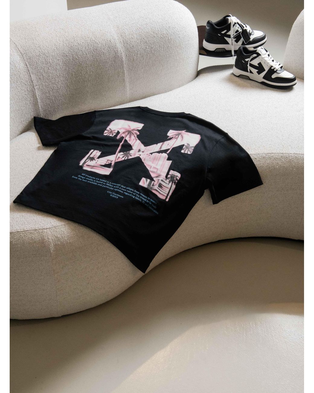 Off-White c/o Virgil Abloh Black Miami City Garments Skate T-Shirt for men
