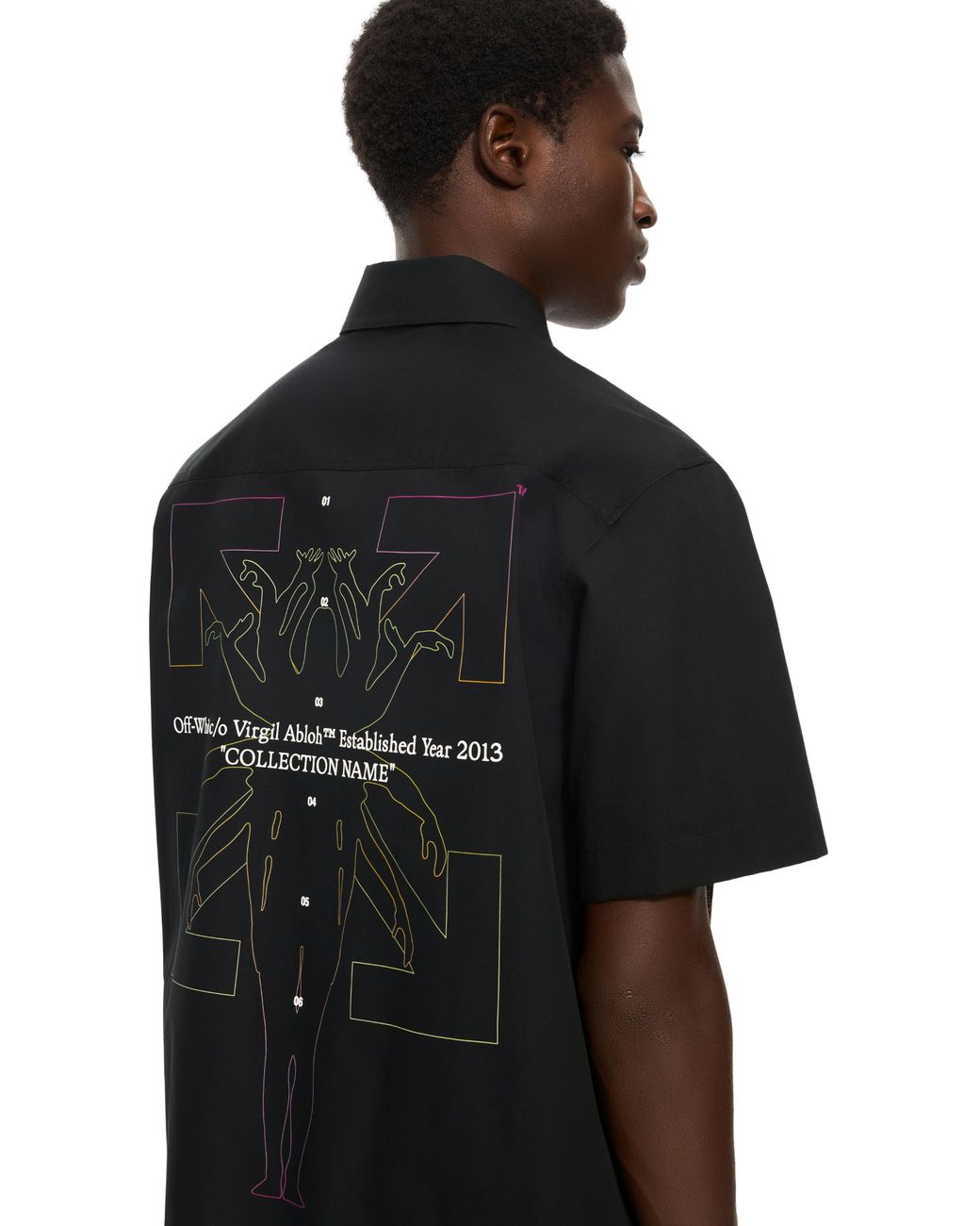 Off-White c/o Virgil Abloh Black Chakra Arrow Poplin Slim Bowling Shirt for men