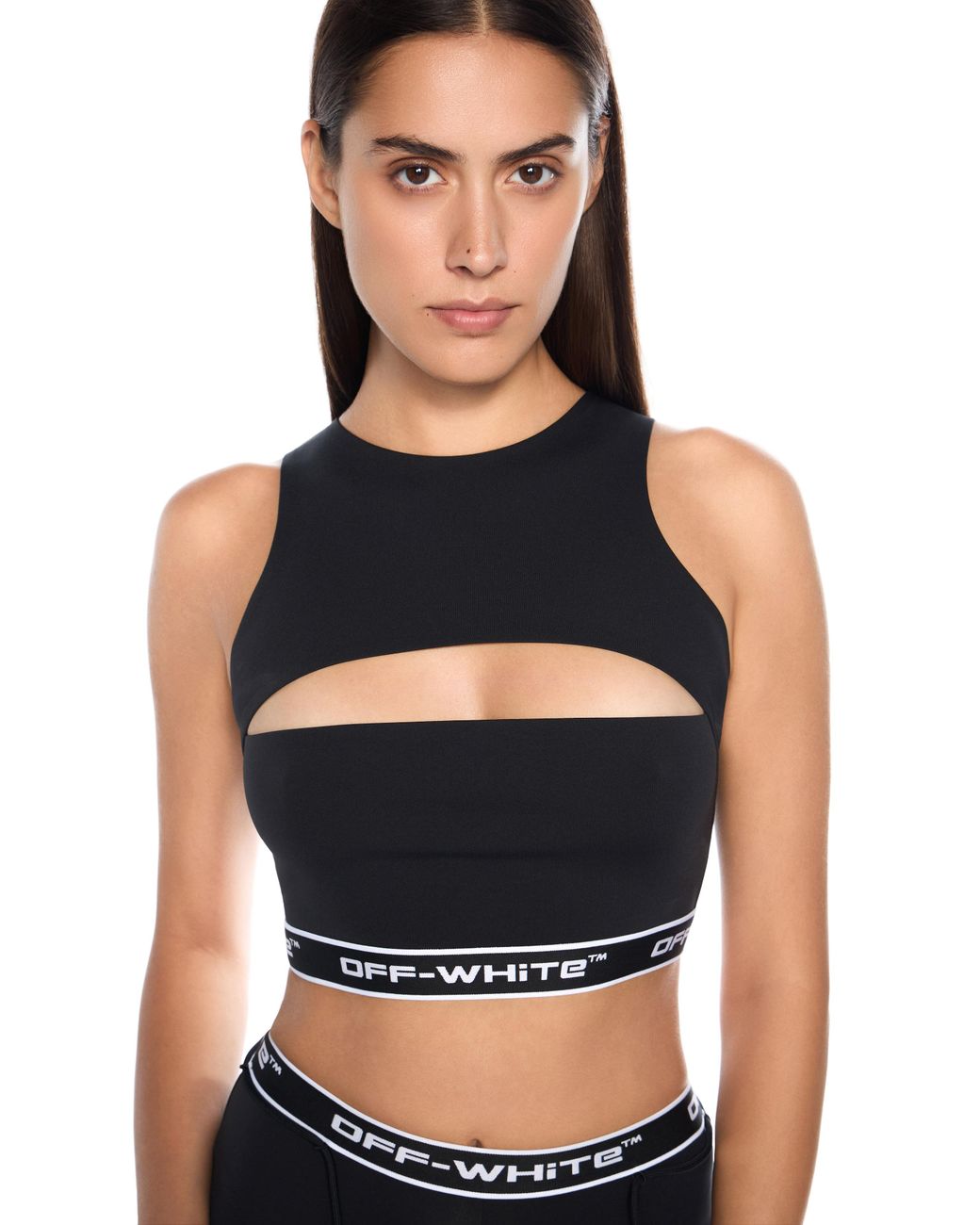 Off-White c/o Virgil Abloh Black Logoband Cut-Out Top