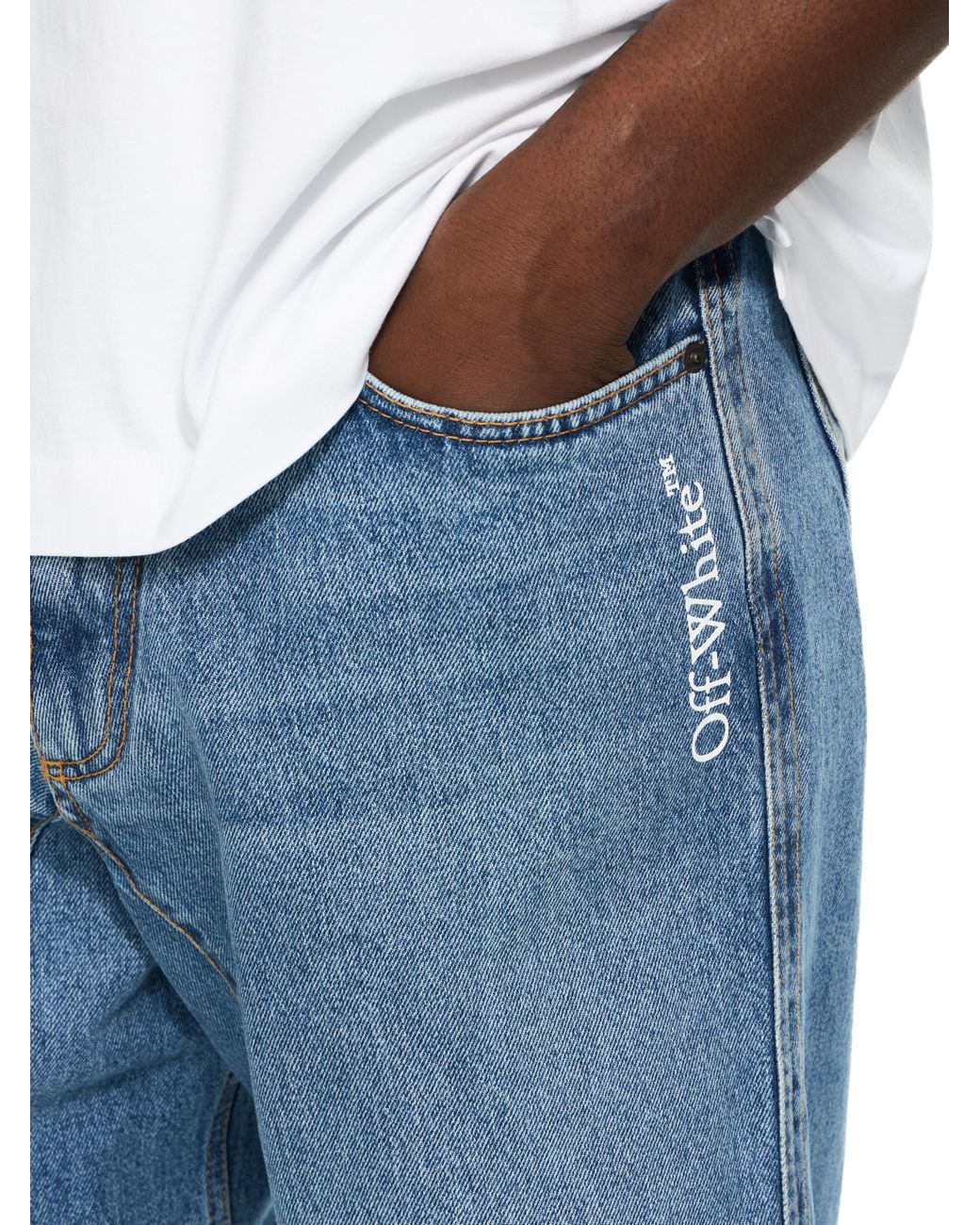 Off-White c/o Virgil Abloh Blue Half Arrow Twist Slouchy Jeans for men
