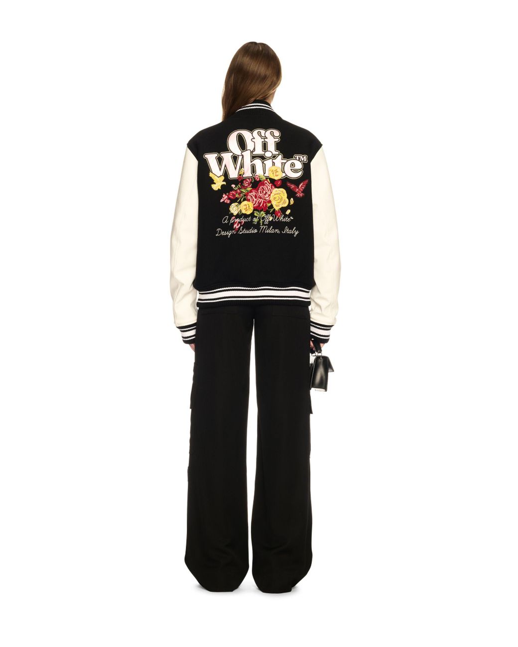Off-White c/o Virgil Abloh Black Wo Flowers Varsity