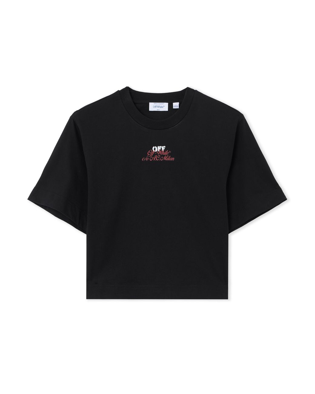 Off-White c/o Virgil Abloh Black Off- C/O Ac Milan Crop T-Shirt