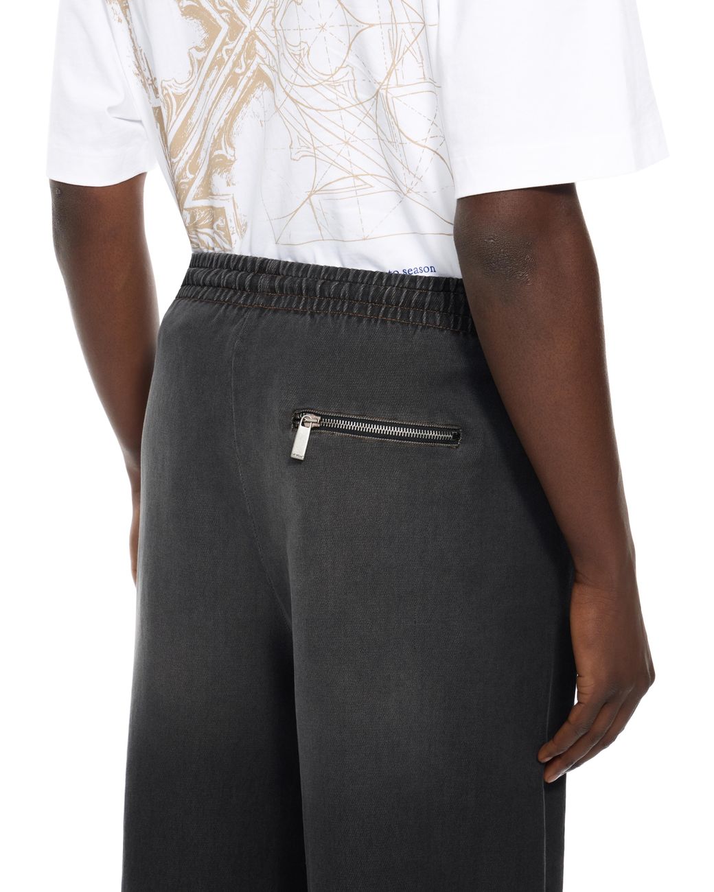 Off-White c/o Virgil Abloh Black Distressed Diag Slouchy Sweatpants for men