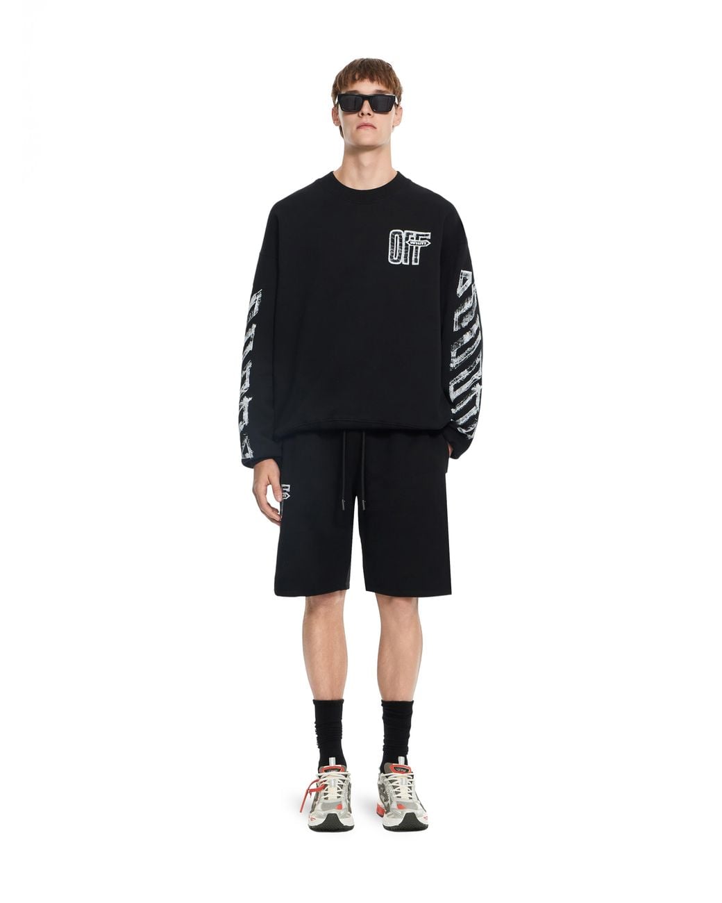 Off-White c/o Virgil Abloh Black Motion Arrow Skate Sweat Shorts for men