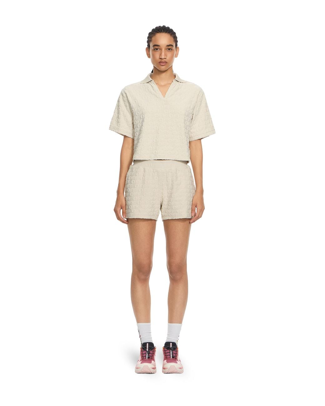 Off-White c/o Virgil Abloh Natural Terry Off Crop Polo
