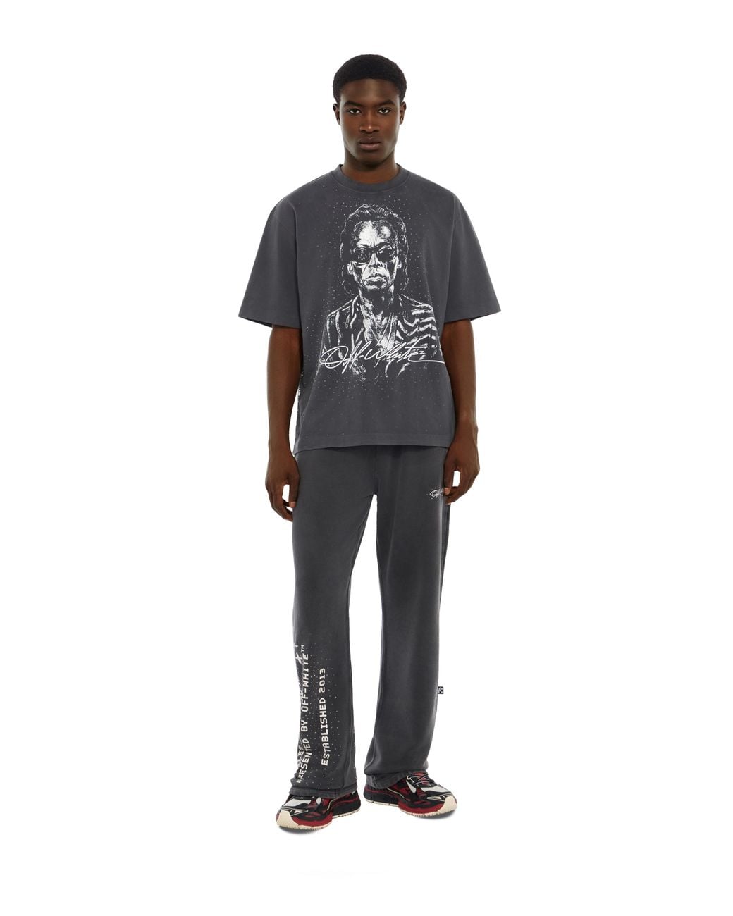 Off-White c/o Virgil Abloh Black Miles Davis Stadium Skate T-Shirt for men
