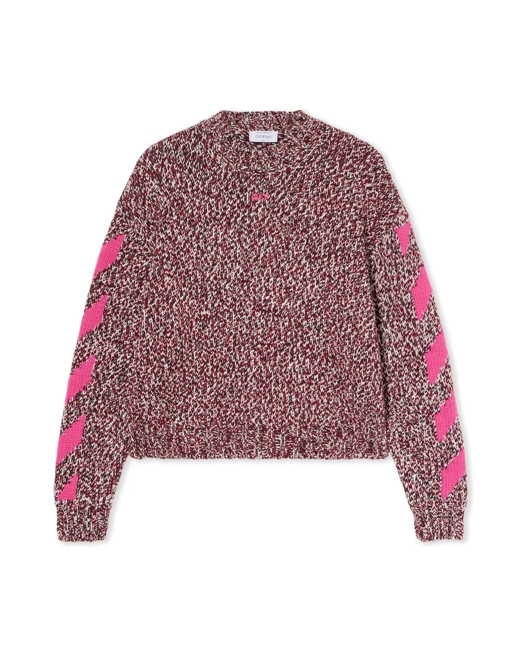 Off-White c/o Virgil Abloh Red Mouline Arrow Knit Crewneck Sweater