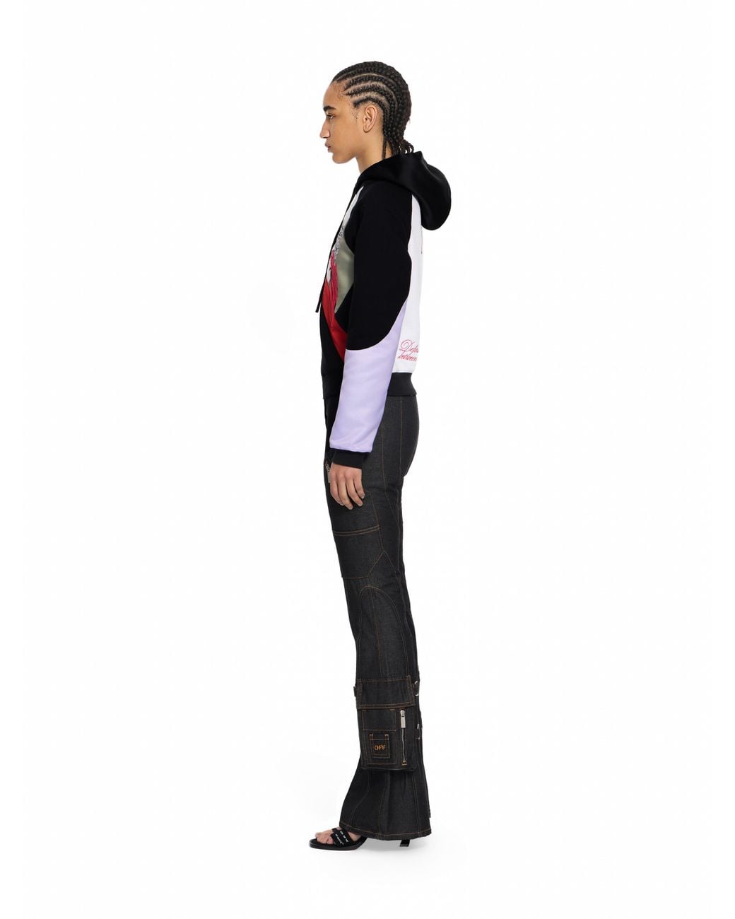 Off-White c/o Virgil Abloh Red Double Eagle Color Block Hoodie