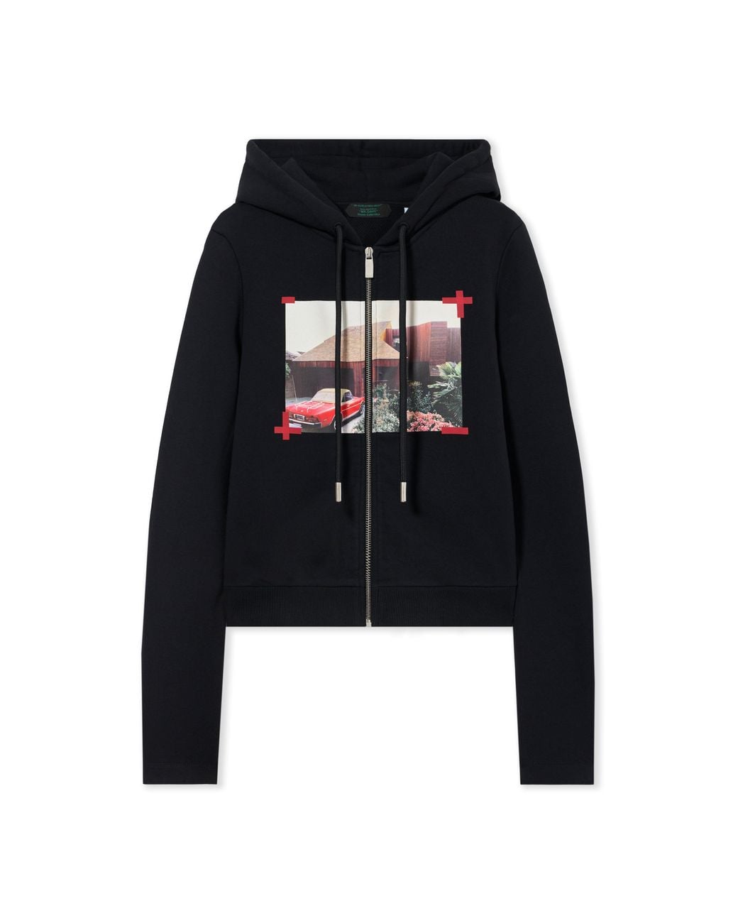 Off-White c/o Virgil Abloh Black Miles Davis Architecture Slim Zip-Up Hoodie