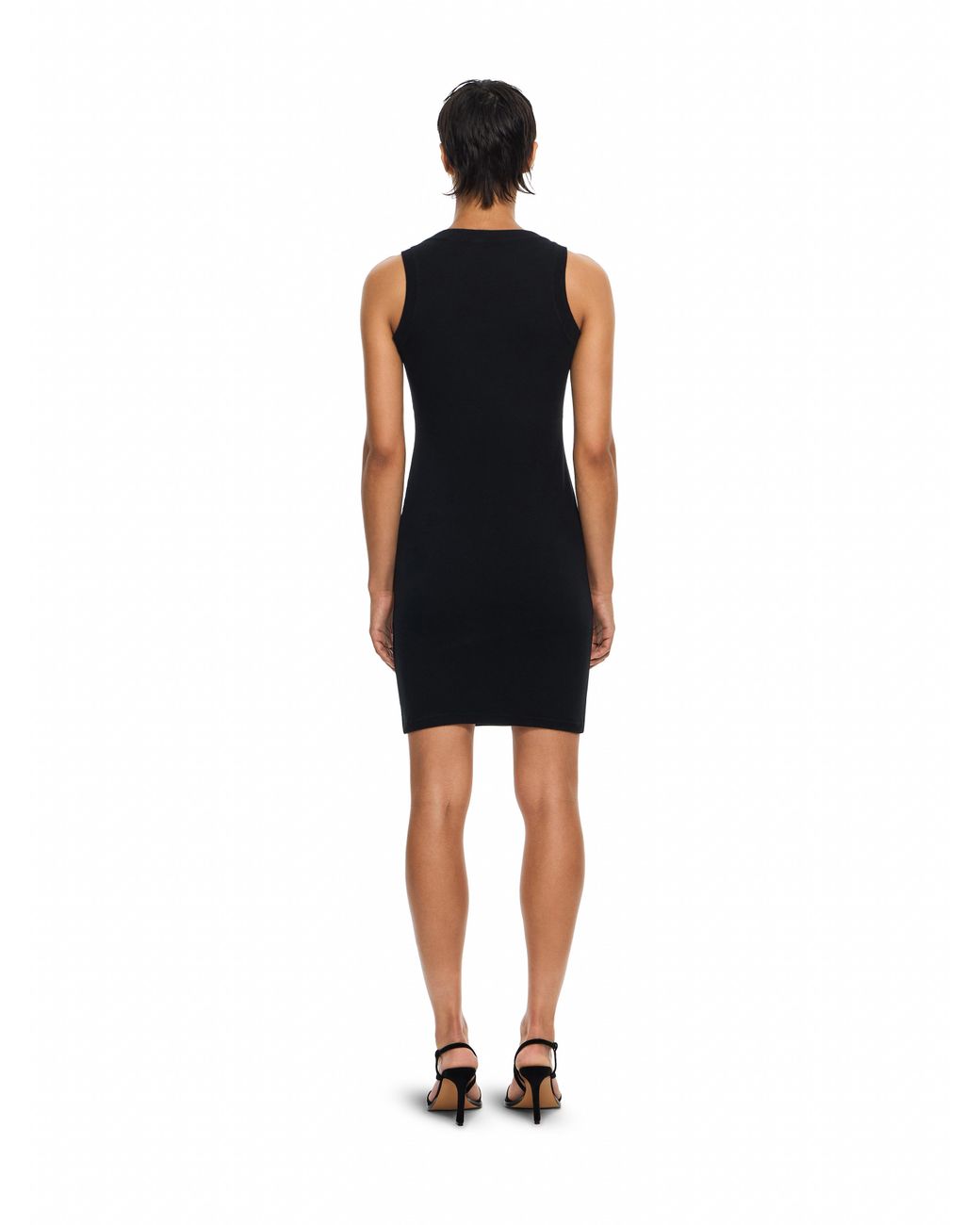 Off-White c/o Virgil Abloh Black Off Stamp Ribbed Round-Neck Mini Dress