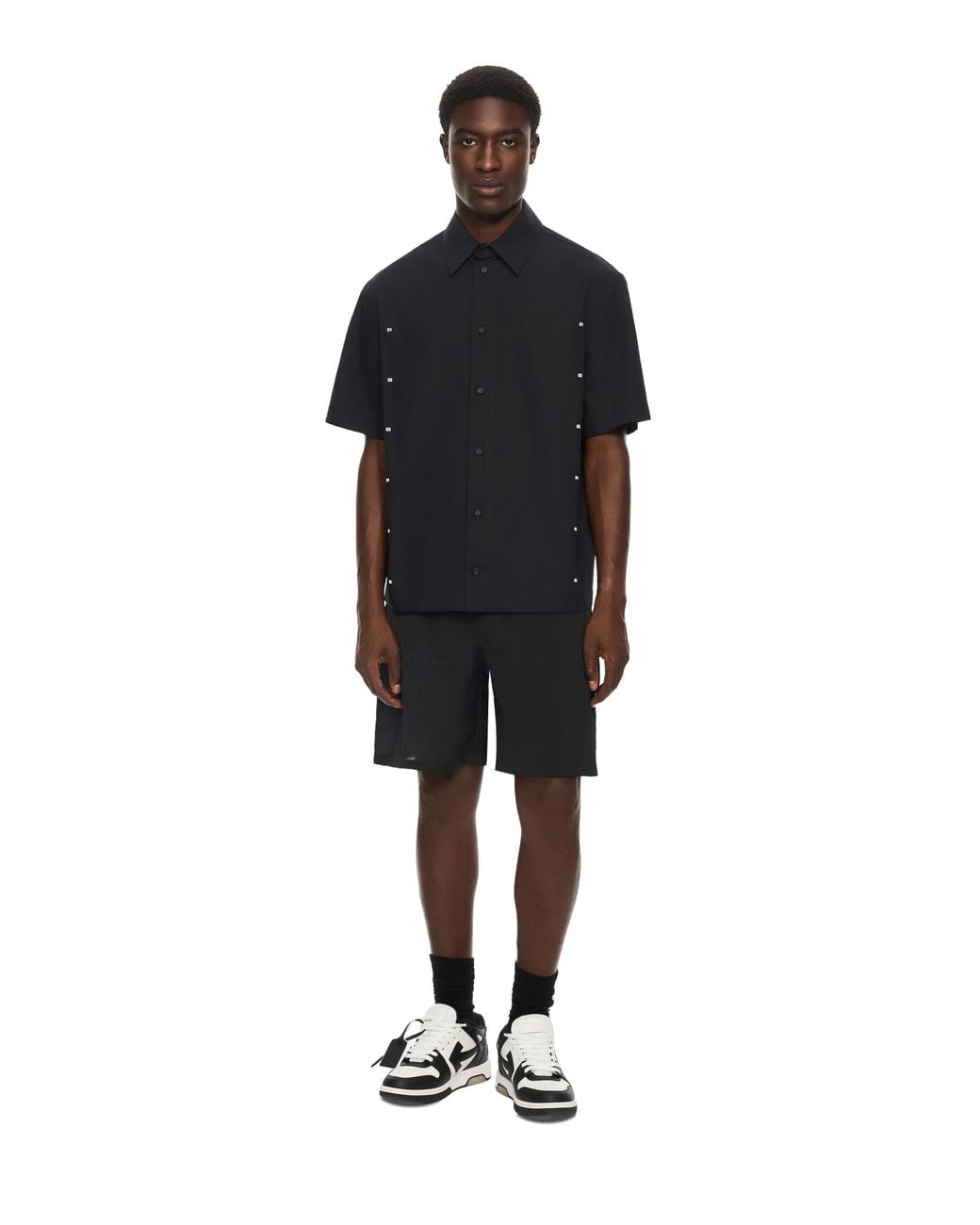 Off-White c/o Virgil Abloh Black Chakra Arrow Poplin Slim Bowling Shirt for men
