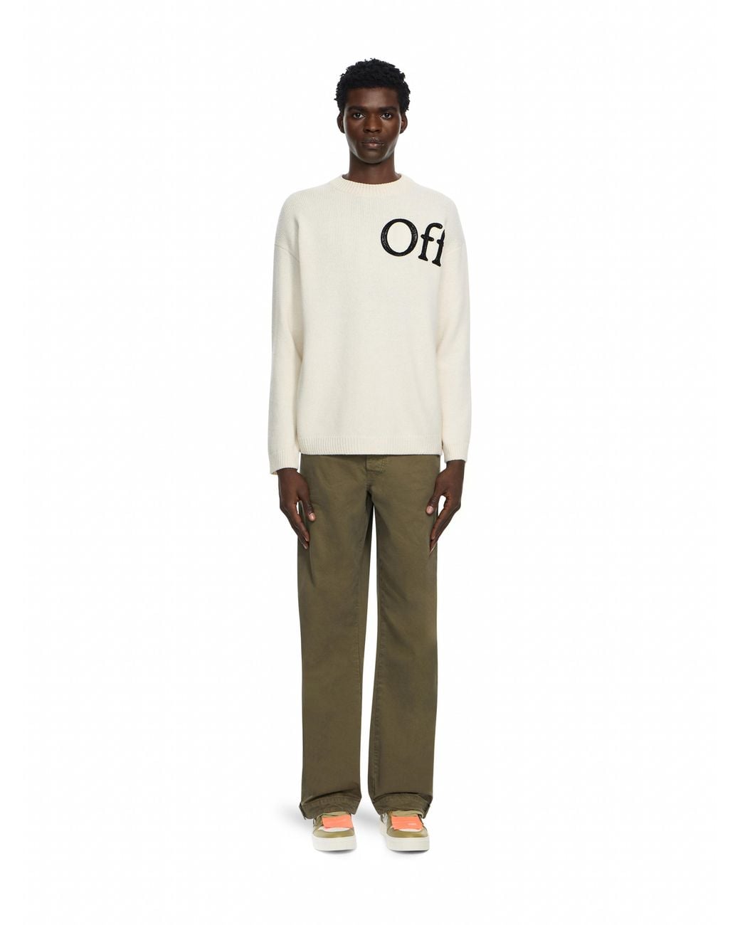 Off-White c/o Virgil Abloh White Bookish Shared Knit Crewneck for men