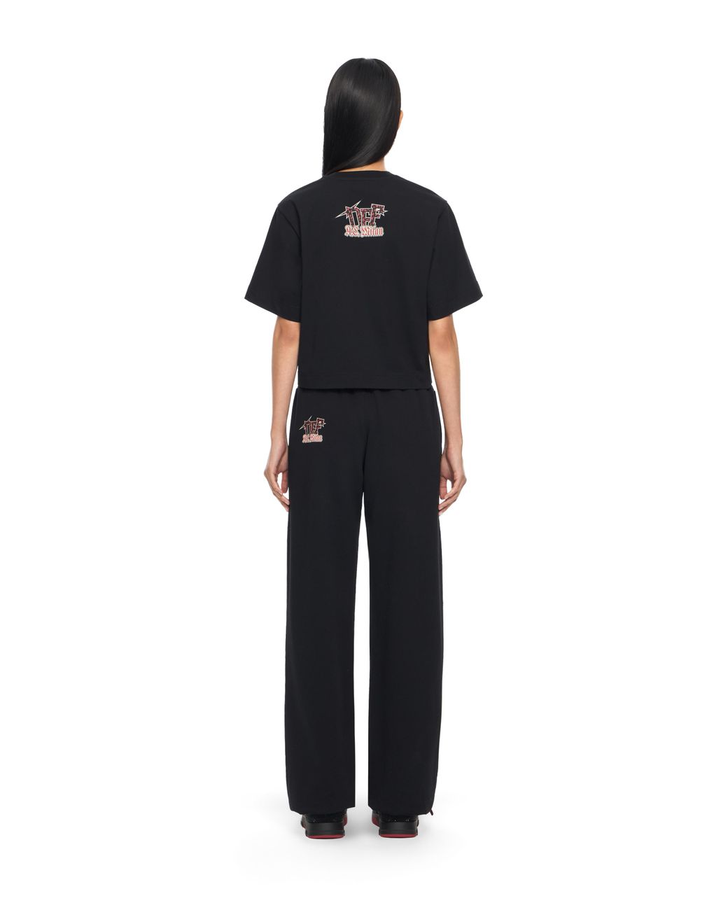 Off-White c/o Virgil Abloh Black Off- C/O Ac Milan Crop T-Shirt