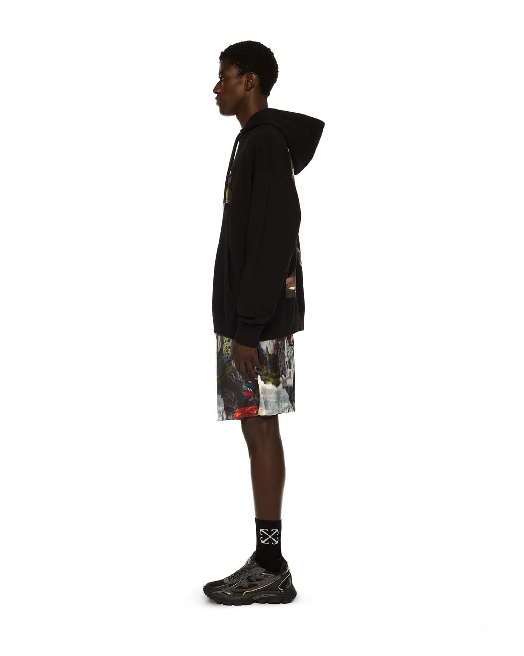 Off-White c/o Virgil Abloh Black Paint Arrow Skate Hoodie for men